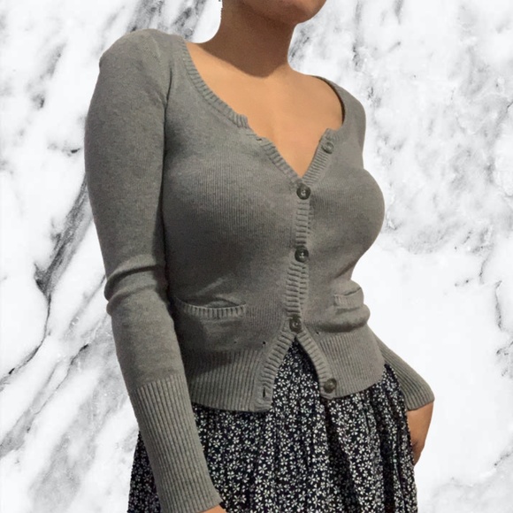 4 for $20 Aeropostale Grey Button Up Cardigan